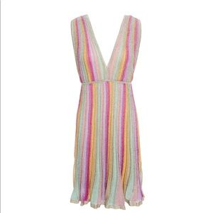 M MISSONI
Metallic striped crochet-knit mini dress